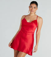 Alluring Romance Satin A-Line Mini Dress