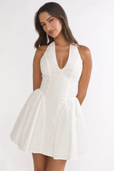 El Corazon Halterneck Mini Dress White