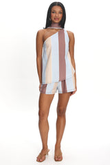 Petronella One Shoulder Top Stripe