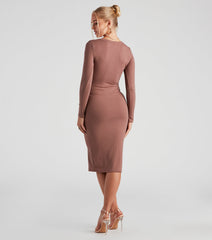 Step It Up Henley Knit Midi Dress