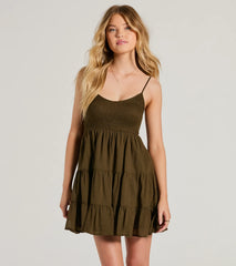 Sunny Days Off Scoop Neck Smocked Skater Dress