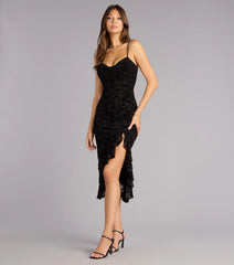 Sweetheart Chic Ruffle Midi Dress
