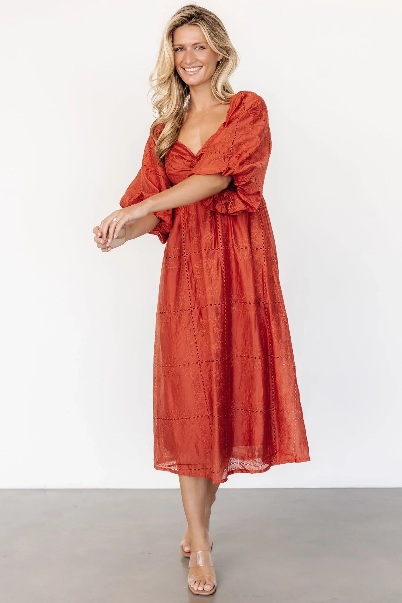 Brynn Midi Dress | Rust