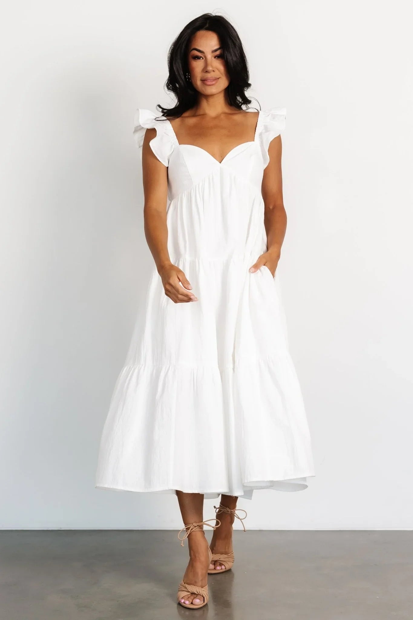 Aria Back Tie Dress | Off White